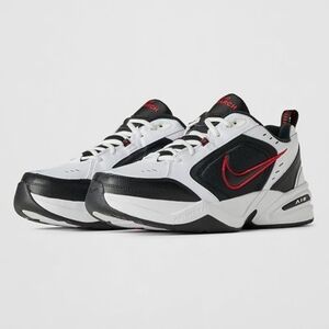Nike Air Monarch IV Men's Size 12 4E White Black Leather Casual Shoes - Like New